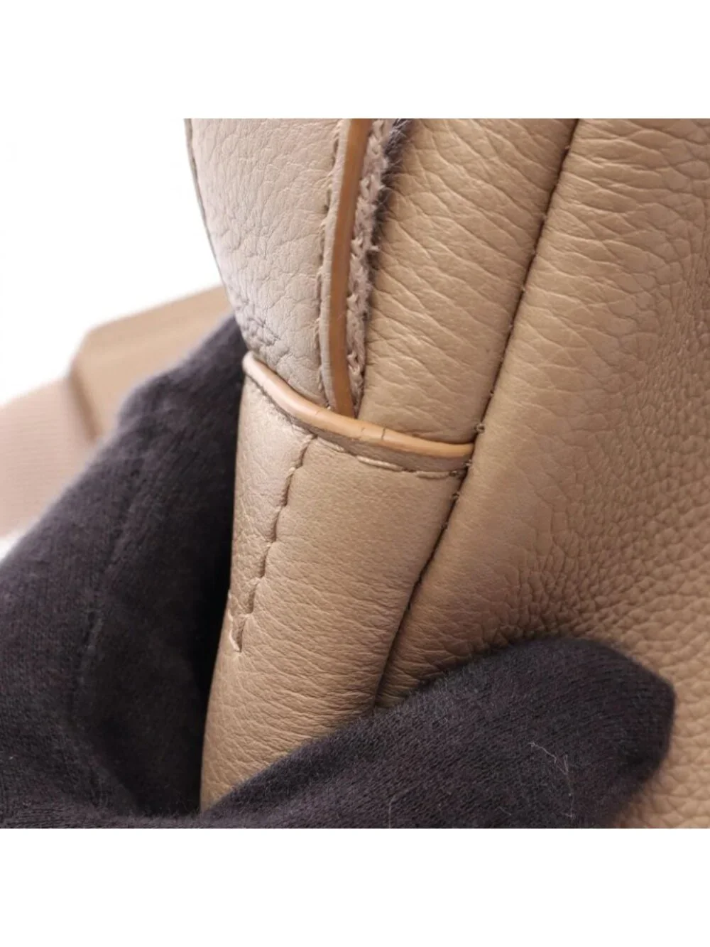 Loewe Shoulder Bag Military XS Beige Leather